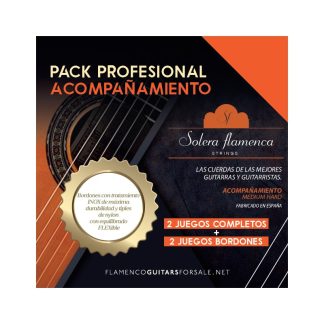 Pack profesional de cuerdas guitarra Solera Flamenca Acompañamiento tensión media-alta.